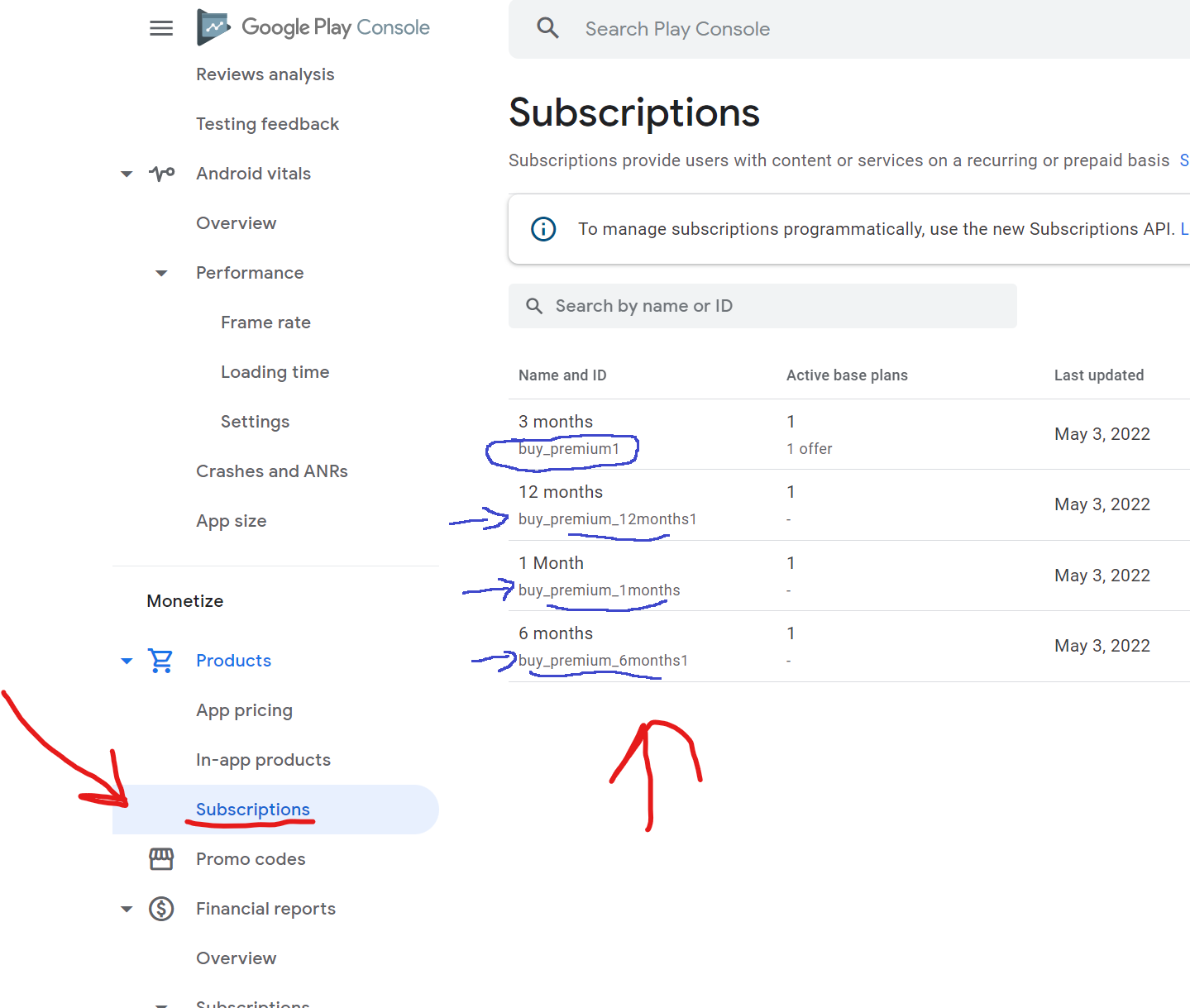 change subscription